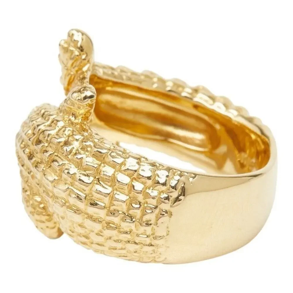 Unbranded Crocodile Motif 18K Yellow Gold Ring Gold